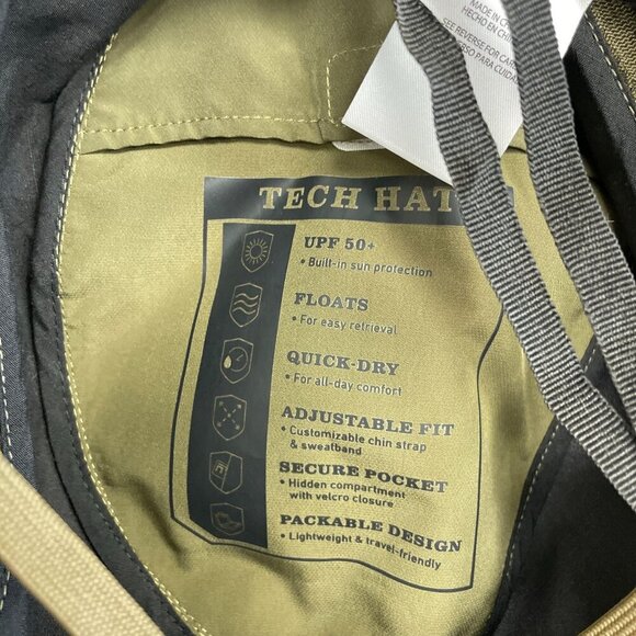 NWOT Unisex Orvis Tech Hat Khaki UPF 50+ Packable Chin Strap Adjustable - Picture 4 of 5